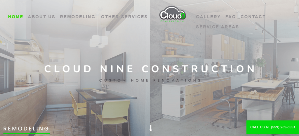 Homepage of Cloud Nine Construction / 
Link: cloudnineconstruction.net 