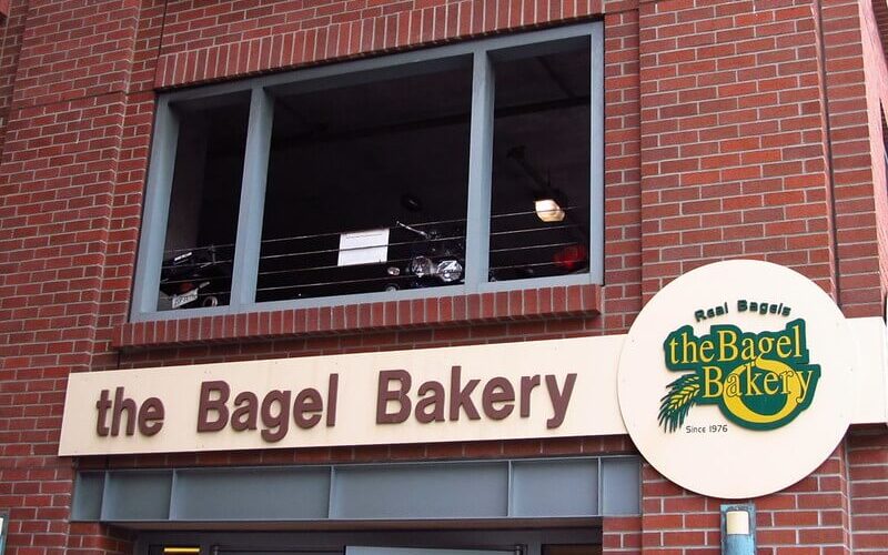 The Bagel Bakery's storefront / Flickr / Willis Lam
Link: https://flickr.com/photos/85567416@N03/15686276265/in/photostream/