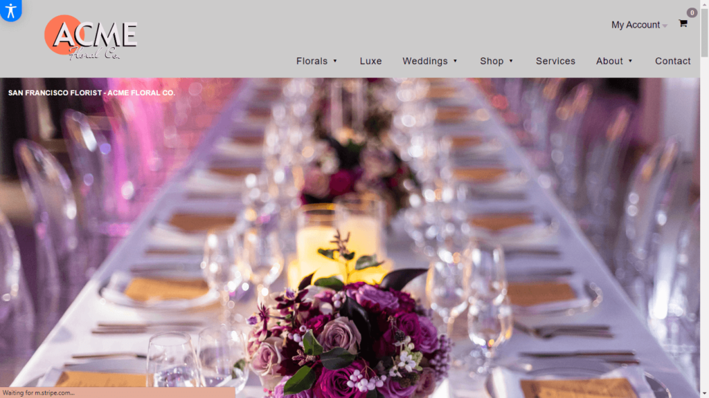 Homepage of ACME Floral Co.'s Website / acmefloral.com