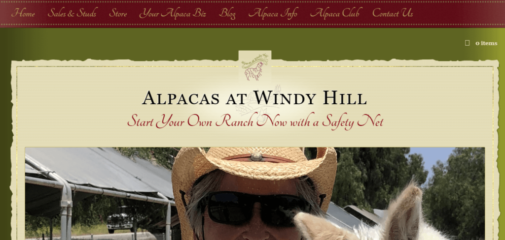 Homepage of Alpacas at Windy Hill / Link: www.alpacalink.com