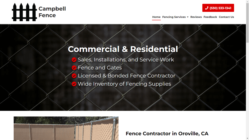 Homepage of Campbell Fence's Website / campbellfence.com