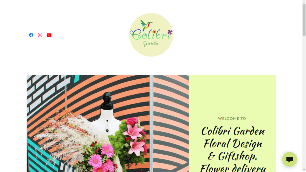 Homepage of Colibri Garden Floral Design and Gift Shop's Website / colibrigardenla.godaddysites.com