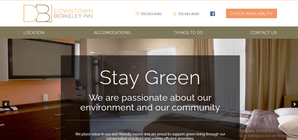 Homepage of Downtown Berkeley Inn / downtownberkeleyinn.com