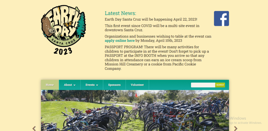 Homepage of Earth Day Santa Cruz's website / scearthday.org