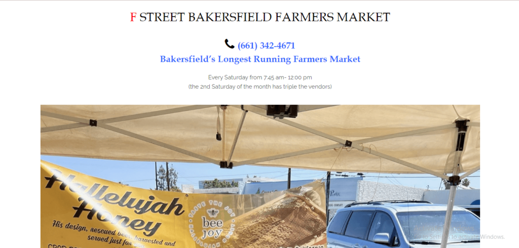 Homepage of F Street Farmers Market's website / fstfarmersmarket.com