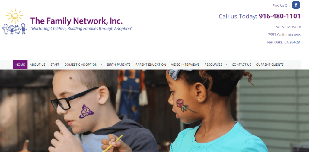 Homepage of The Family Network / 
Link: adopt-familynetwork.com/