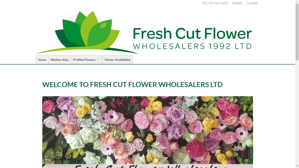 Homepage of Fresh Cut Wholesales Flowers' Website / wholesaleflowers.nz