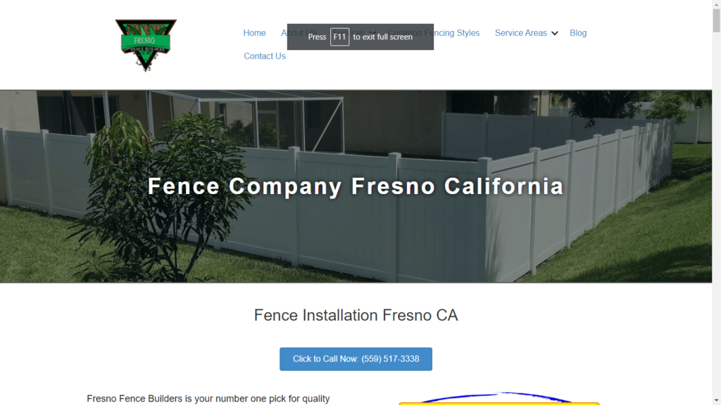 Homepage of Fresno Fence Builders' Website / fenceinstallationfresno.com
