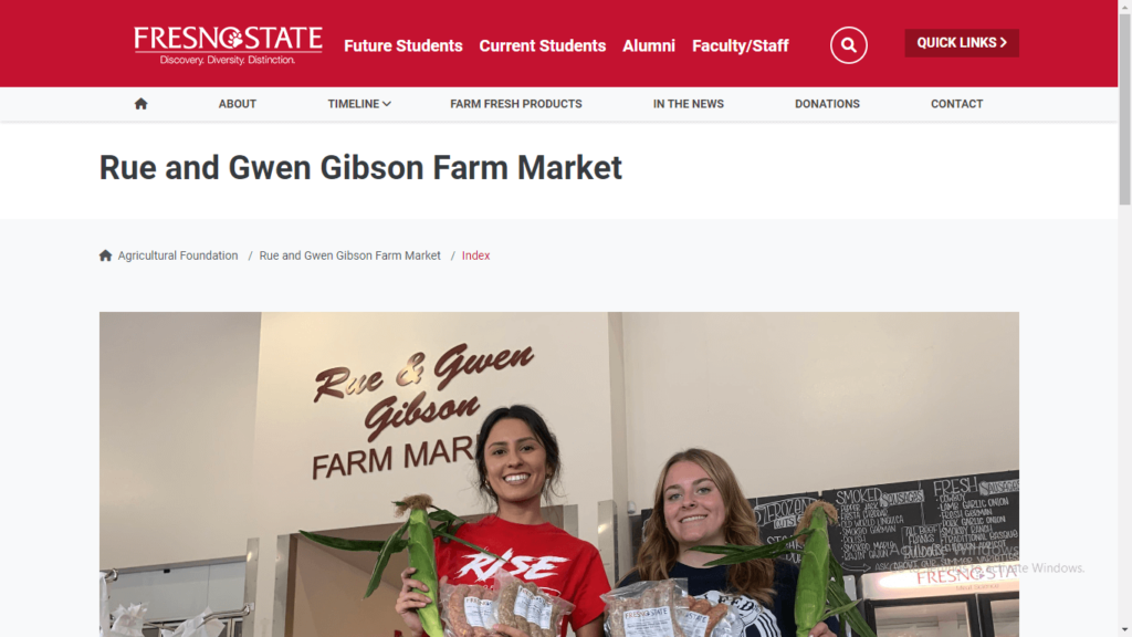 Homepage of Gibson Farm Market / agf.frenostate.edu
