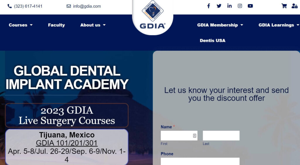 Homepage of Global Dental Implant Academy / gdia.com
Link:
https://gdia.com/