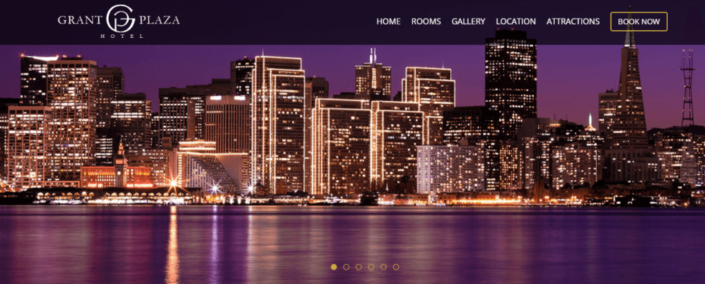 Homepage of Grant Plaza Hotel's website / grantplaza.com