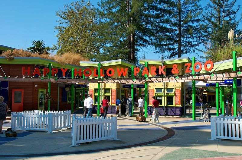 Exterior view of Happy Hollow Park & Zoo / Wikimedia Commons / Don DeBold
Link: https://commons.wikimedia.org/wiki/File:Happy_Hollow_Park_%26_Zoo_-San_Jose,_California,_USA-2Oct2011_(1).jpg