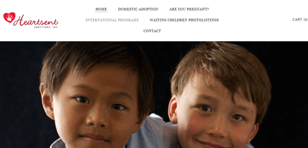 Homepage of Heartsent Adoptions Inc. /
Link: heartsent.org/