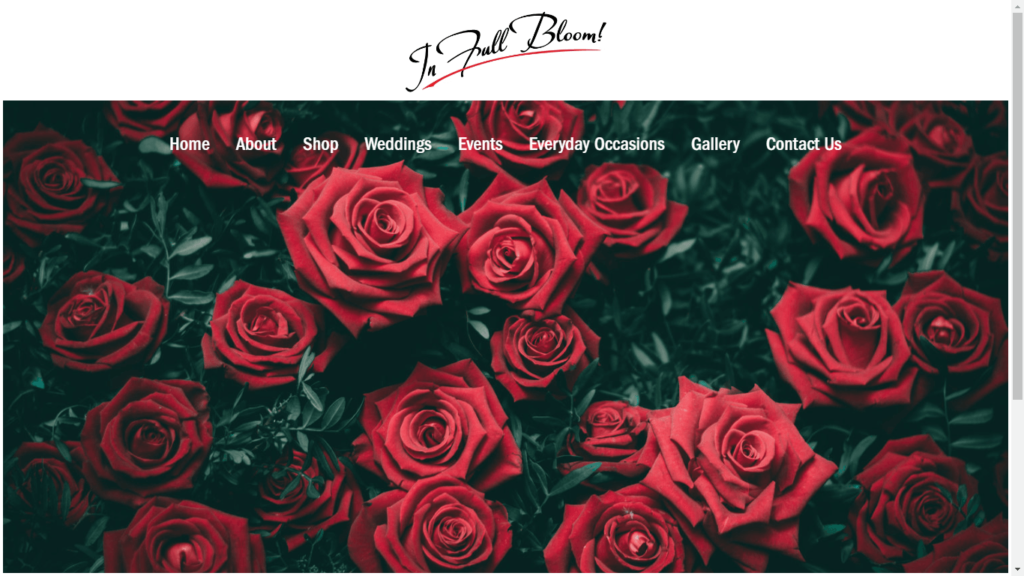 Homepage of In Full Bloom's Website / infullbloomfresno.com