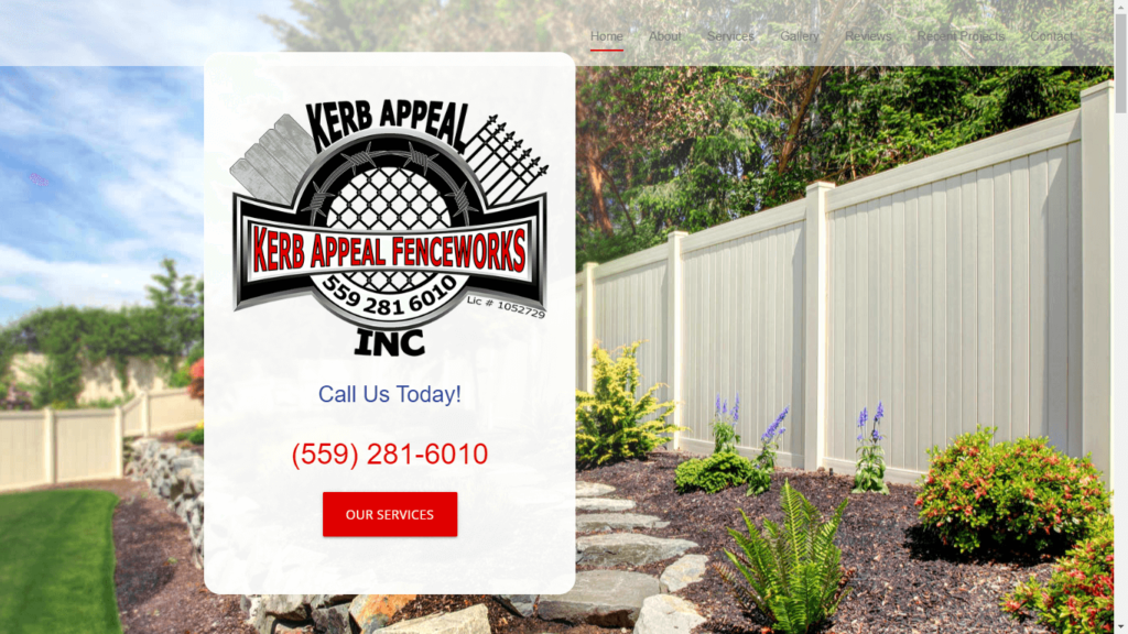 Homepage of Kerb Appeal Fenceworks's Website / kerbappealfenceworks.com