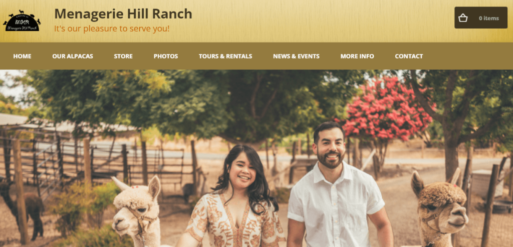 Homepage of Menagerie Hill Ranch / 
Link: www.menageriehillranch.com