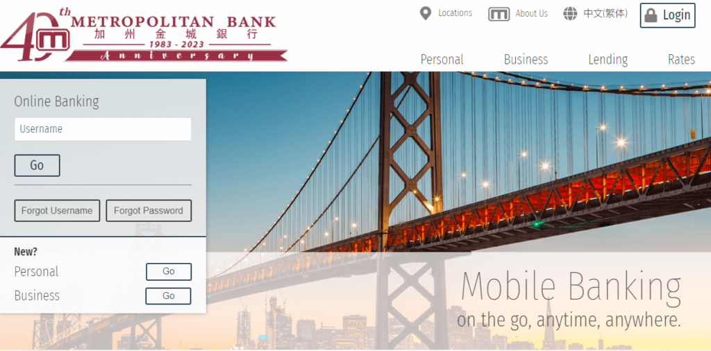 Homepage of Metropolitan Bank / 
Link: met.bank