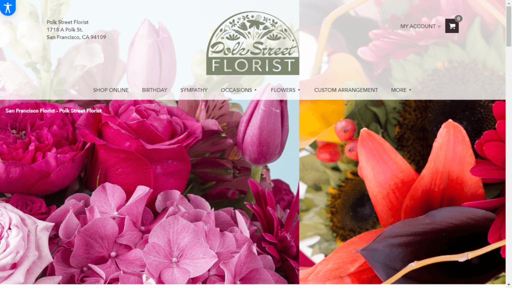 Homepage of Polk Street Florist's Website / polkstreetflorist.com