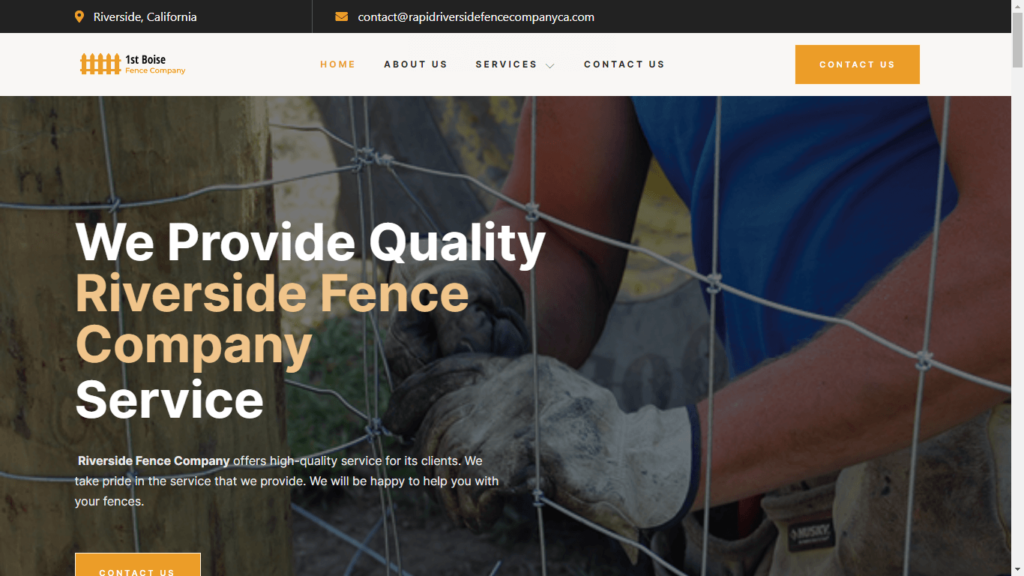 Homepage of Rapid Riverside Fence Company's Website / rapidriversidefencecompanyca.com