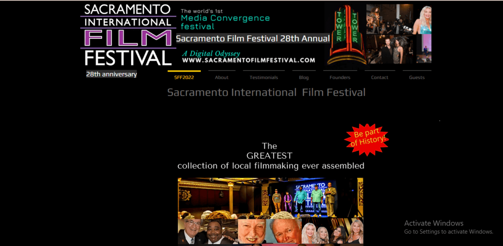 Homepage of Sacramento International Film Festival's website / sacramentofilmfestival.com