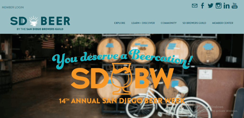 Homepage of San Diego Beer's website / sdbeer.com
