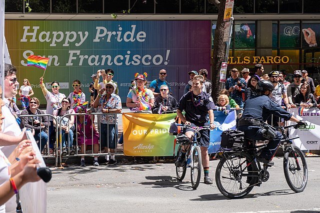 A scene from 2019's San Francisco Pride Parade / Wikimedia Commons / Gregory Varnum
Link: https://commons.wikimedia.org/wiki/File:San_Francisco_Pride_2019_-_June_2019_(6164).jpg