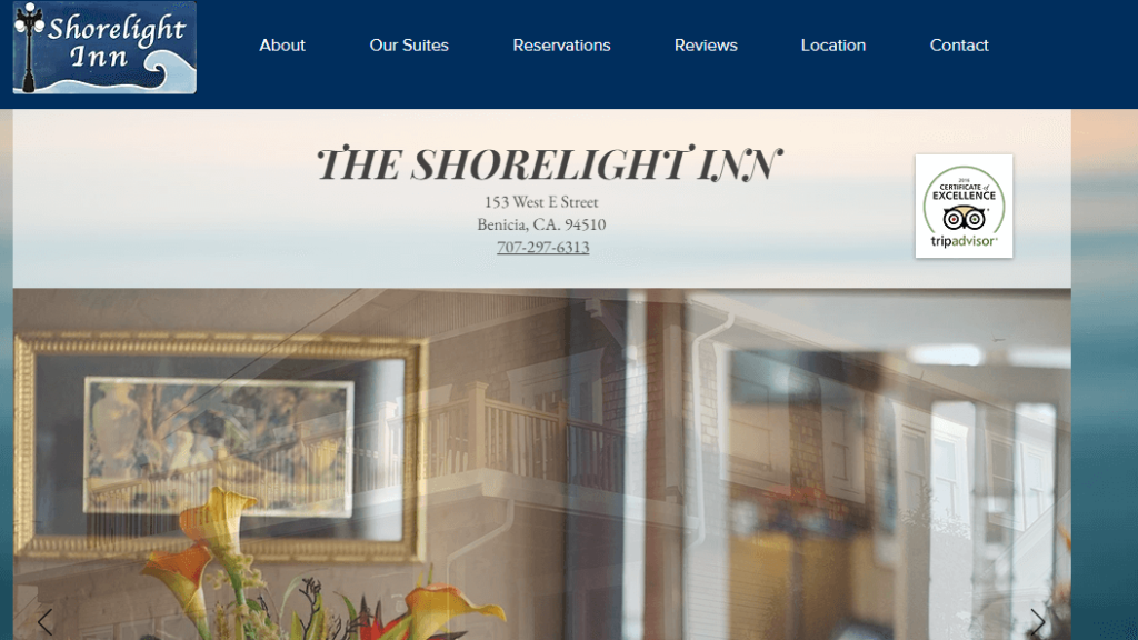Homepage of Shorelight Inn / 
Link: shorelightinn.com