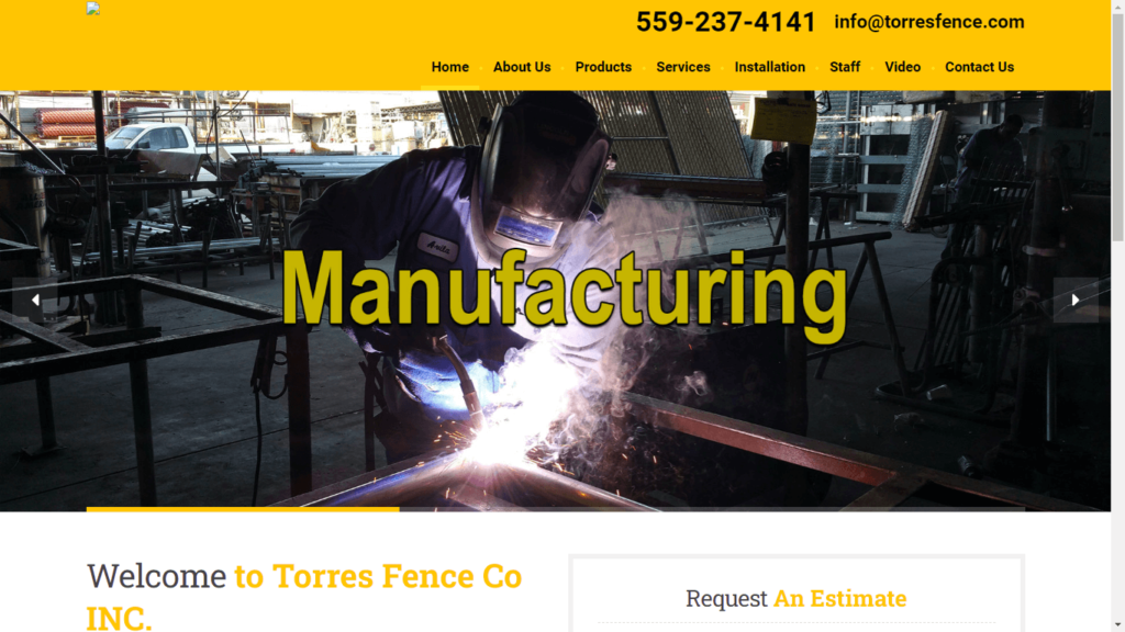 Homepage of Torres Fence Co's Website / torresfence.com