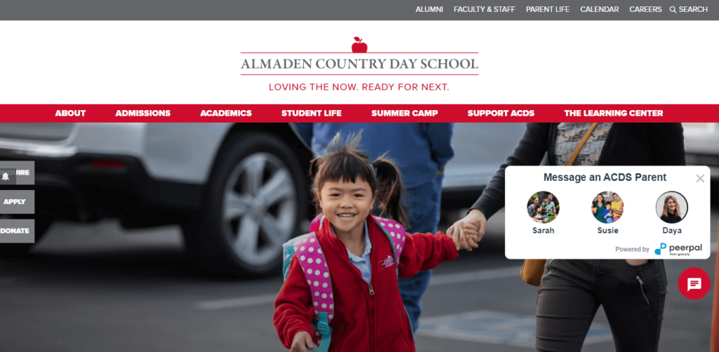 Homepage of Almaden Country Day School / almadencountrydayschool.org