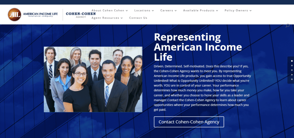 Homepage of American Income Life SoCal /
Link: ailla.com