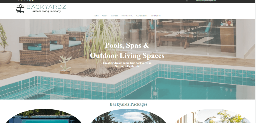 Homepage of Backyard Outdoor Living Company / backyardzcompany.com