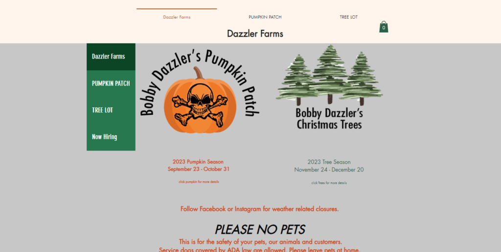 Homepage of Bobby Dazzler's Pumpkin Patch / dazzlerfarms.com