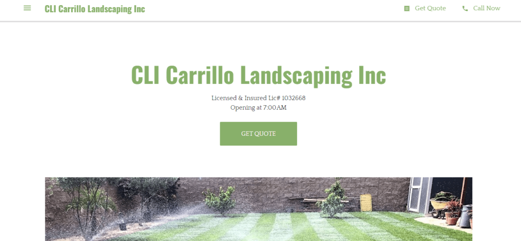 Homepage of CLI Carrillo Landscaping / clilandscapinginc.com