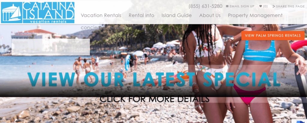 Homepage of Catalina Island Vacation Rentals / catalinavacations.com