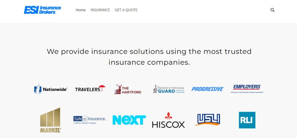 Homepage of ESI Insurance Brokers / Link: www.insurance415.com