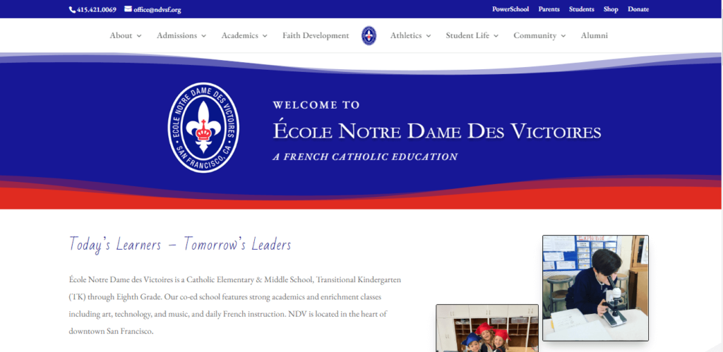 Homepage of Ecole Notre Dame Des Victories / ndvsf.org