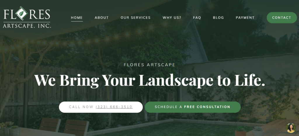Homepage of Flores Artscape / www.floresartscape.com