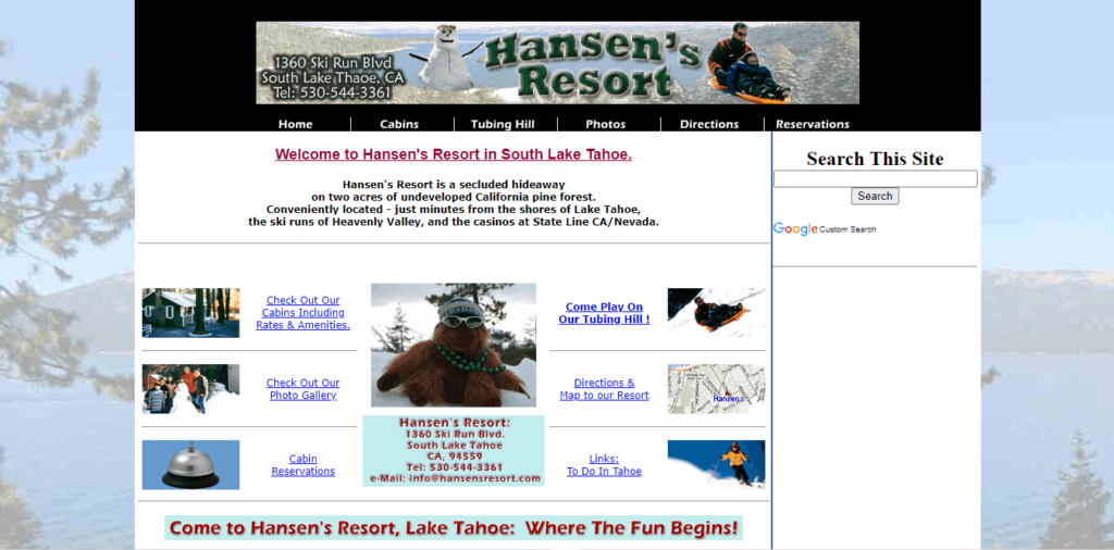Homepage Of Hansen's Snow Tube & Saucer Hill / https://www.hansensresort.com/
Link: https://www.hansensresort.com/