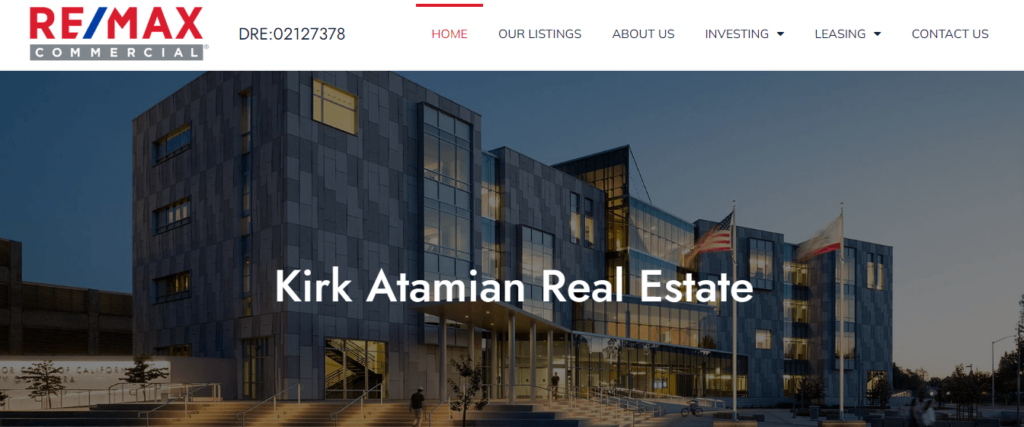 Homepage of Kirk Atamian Real Estate's website / kirkatamianrealestate.com
