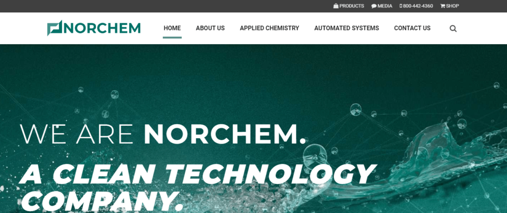 Homepage of Norchem Corporation's website / norchemcorp.com