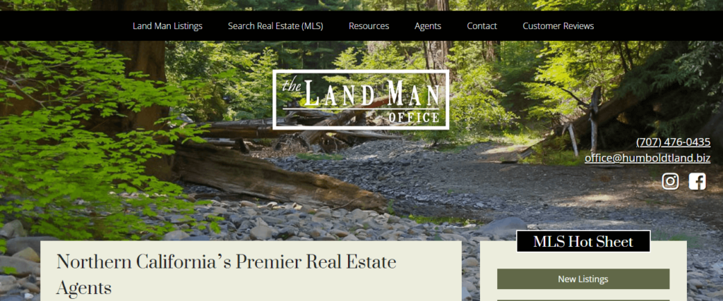 Homepage of The Land Man Office's website / humboldtlandman.com