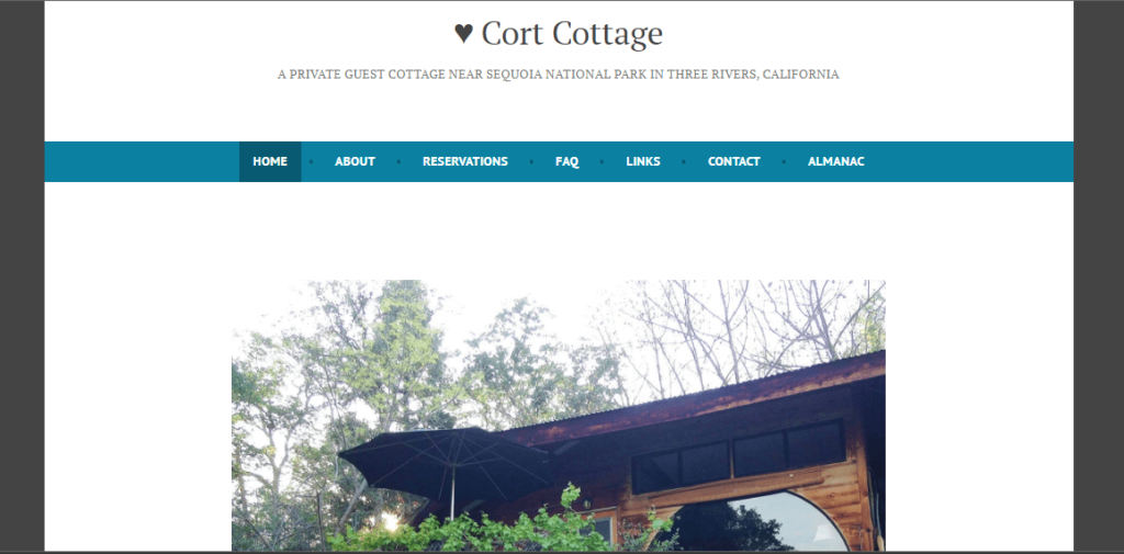 Homepage of the Cort Cottage's website / cortcottage.com