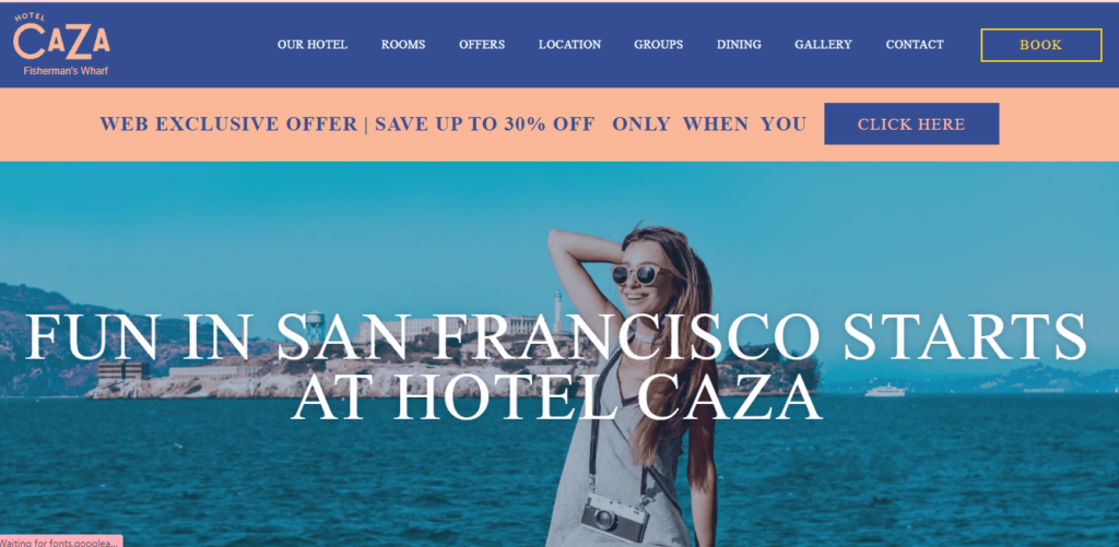 Homepage of Hotel Caza Fisherman's Wharf / hotelcaza.com