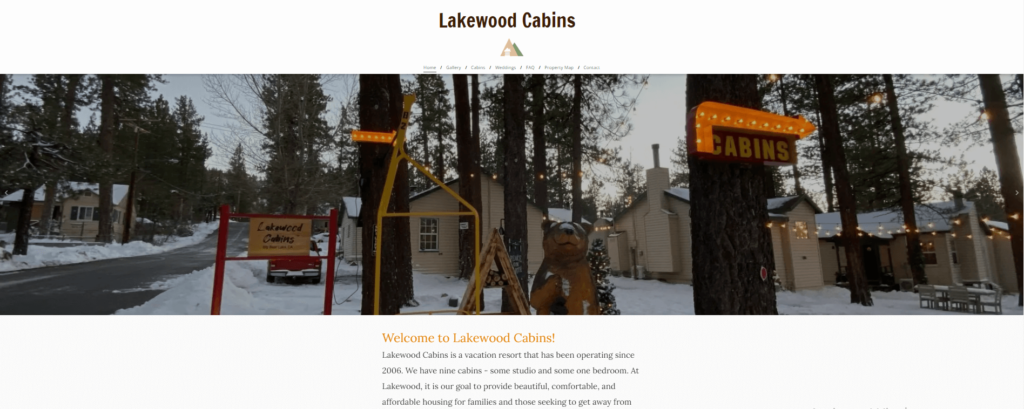 Homepage of Lakewood Cabins / lakewoodcabins.com