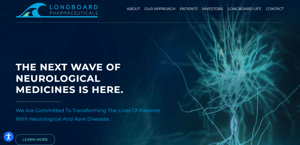 Homepage of Longboard Pharmaceuticals / longboardpharma.com