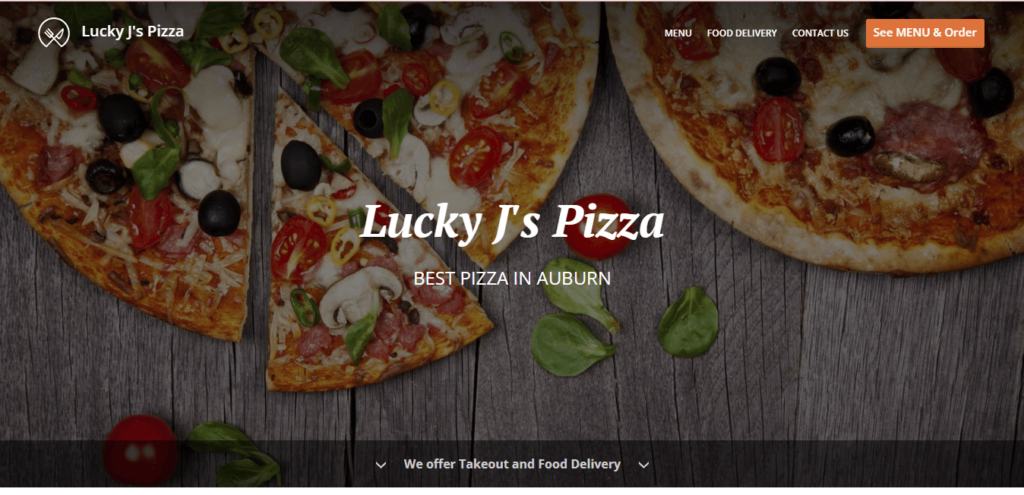 Homepage of Lucky J's Pizza / luckyjsauburn.com