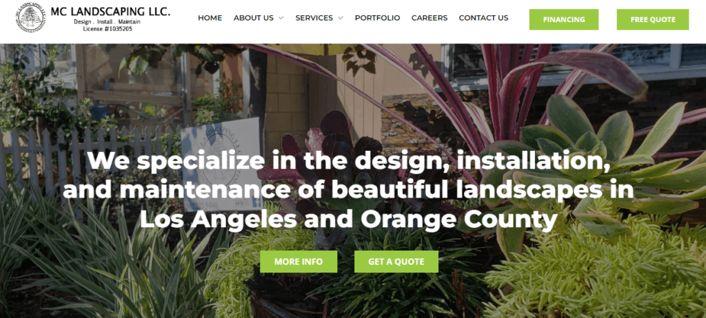 Homepage of MC Landscaping / mclandscapingllc.com