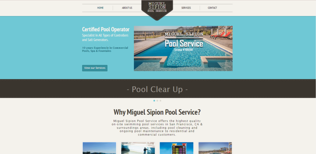 Homepage of Miguel Sipion Pool Service / sipionpoolservice.com