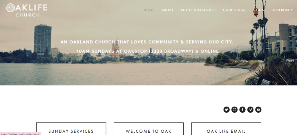 Homepage of Oak Life Church / www.oaklifechurch.com