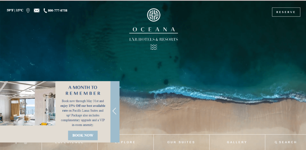 Homepage of Ocena LXR Hotels & Resorts / hoteloceanasantamonica.com